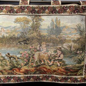 Children By the Lake Italian Tapestry